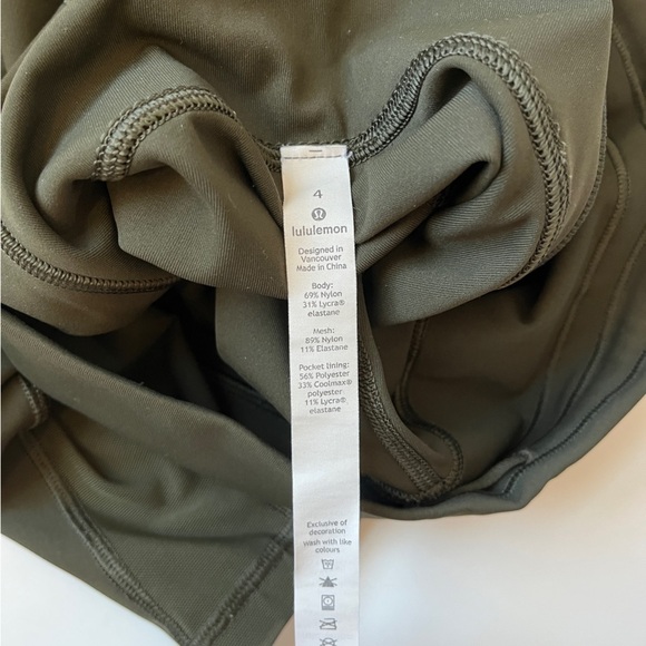 Lululemon Train Times 7/8 Mesh Panel Olive Tights - Picture 9 of 9